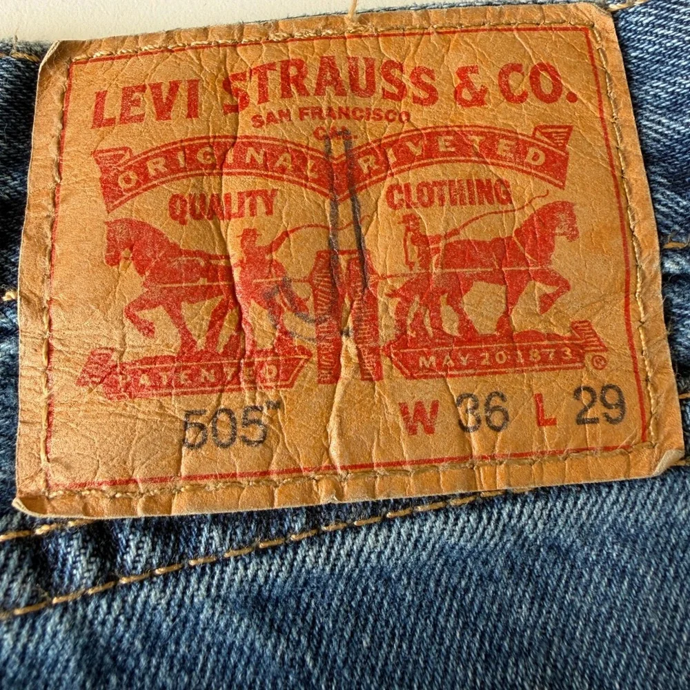 Levis 505 Regular Fit Jeans Mens‎ 36x29 Blue Denim Straight Leg Pants 00505-4886